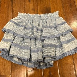Adorable blue w flowers skirt